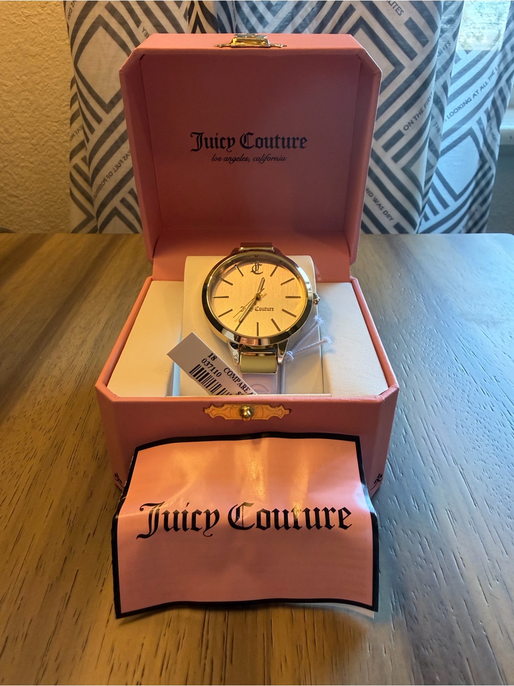Juicy Couture Gold Tone Watch With Pink Presentation Box